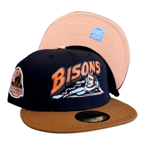 New Era Buffalo Bisons Sliding Buster 59FIFTY Fitted Hat Bisons Patch MiLB - Picture 1 of 11